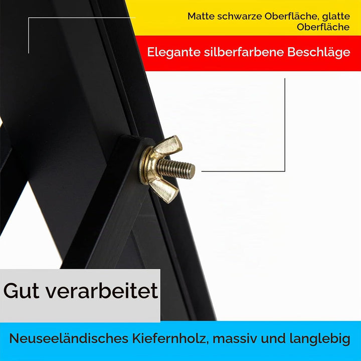 MEEDEN Staffelei Holz gross für Anzeige, Verstellbar von 147 bis 198cm, für Leinwand bis zu 113cm, M