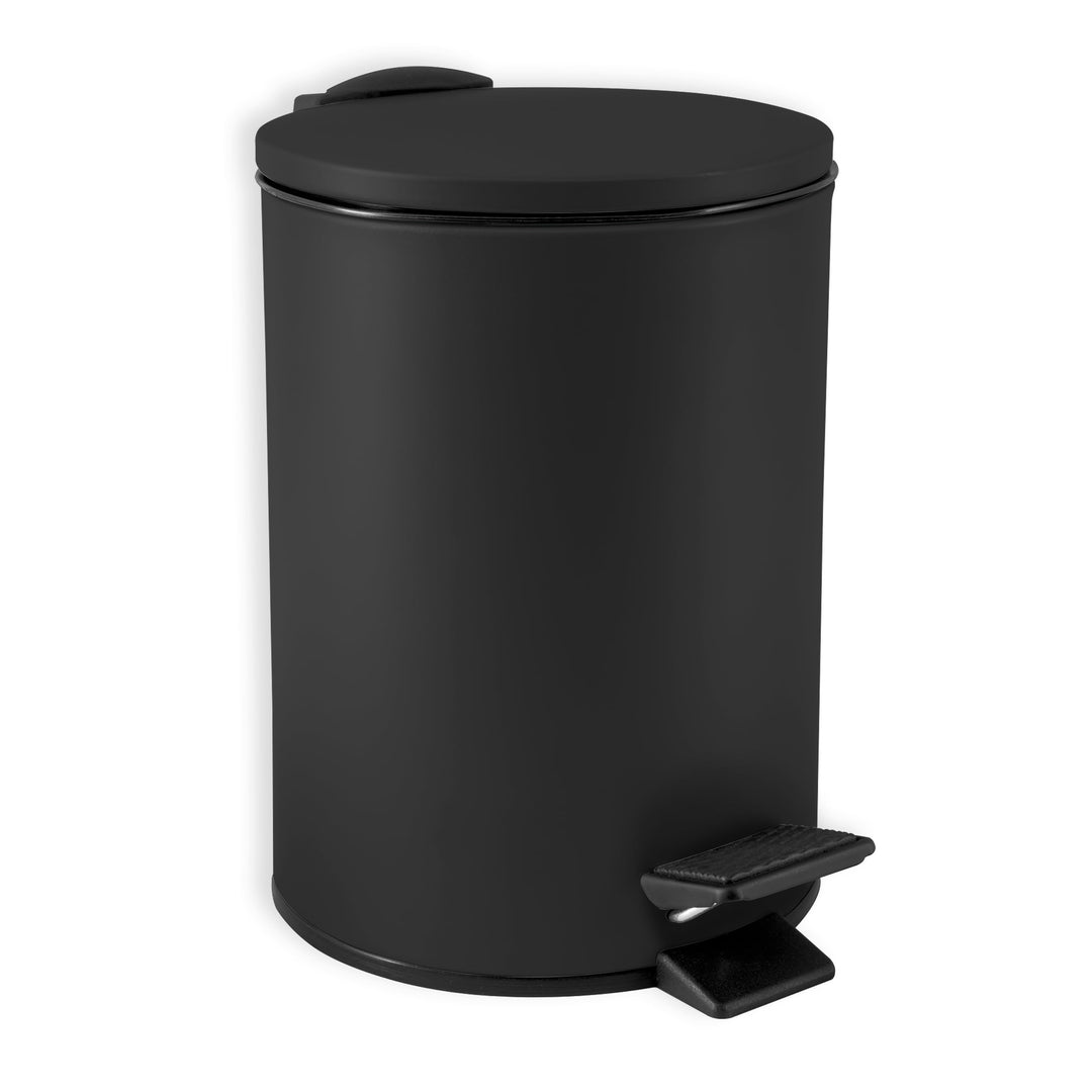 Spirella Kosmetikeimer 3L Schwarz Edelstahl mit Absenkautomatik, Anti-Fingerabdruck, Softclose, gros