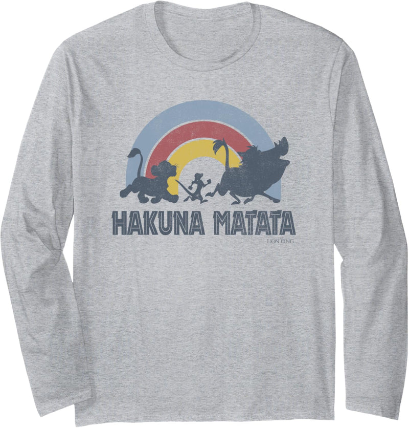 Disney The Lion King Hakuna Matata Distressed Rainbow Logo Langarmshirt