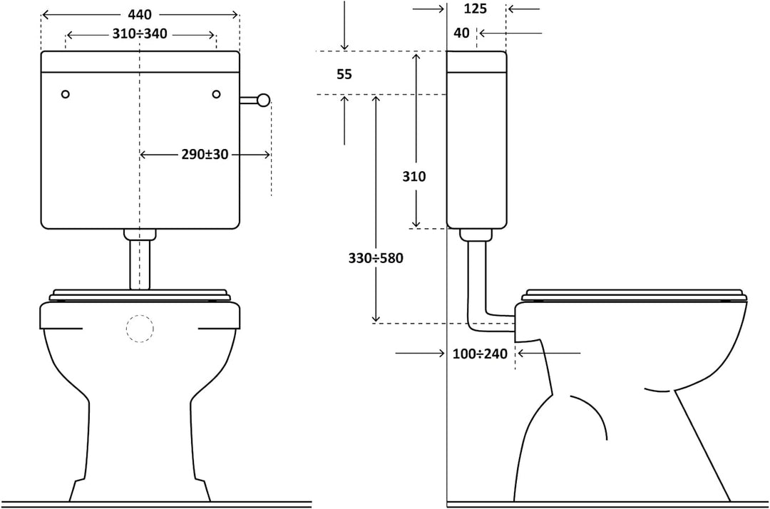 CR 1034 BETA EXPERT WC-Spülkasten für Einzel-Start-Stop, komplett, Weiss