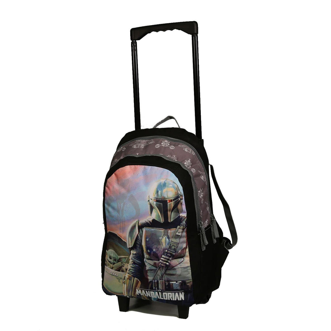 Bagtrotter Star Wars/The Mandalorian Baby Yoda Rucksack mit Rollen Schwarz und Grau