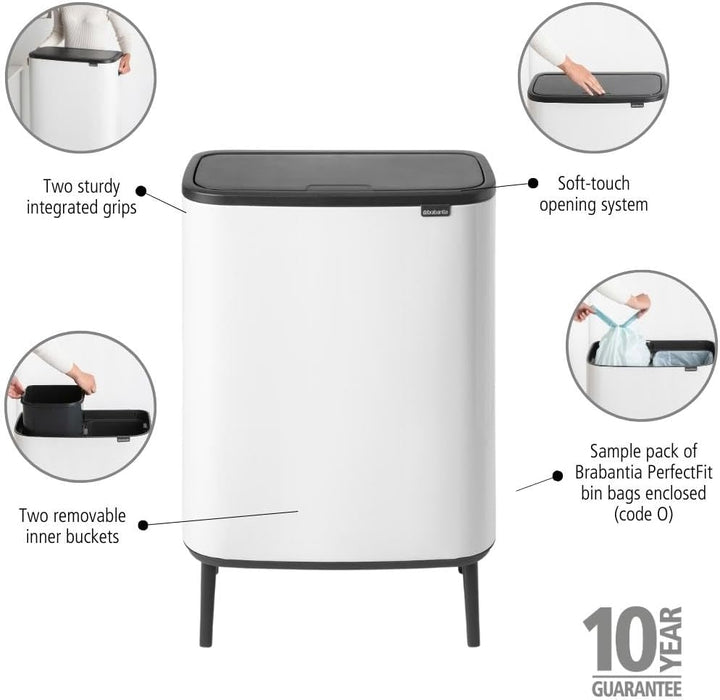 Brabantia 130601 Mülleimer, Weiss, 30 liter
