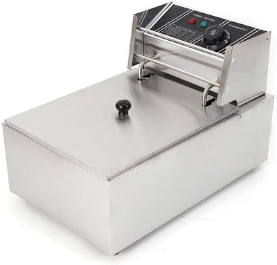 Edelstahl Fritteuse 6L, Öl-Fritteuse 2500W 60℃ - 200℃ mit herausnehmbarer Fettbehälter Thermostat fü