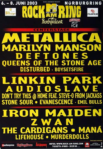 Rock AM Ring & Park - Center Stage, Rock am Ring 2003 » Konzertplakat/Premium Poster | Live Konzert