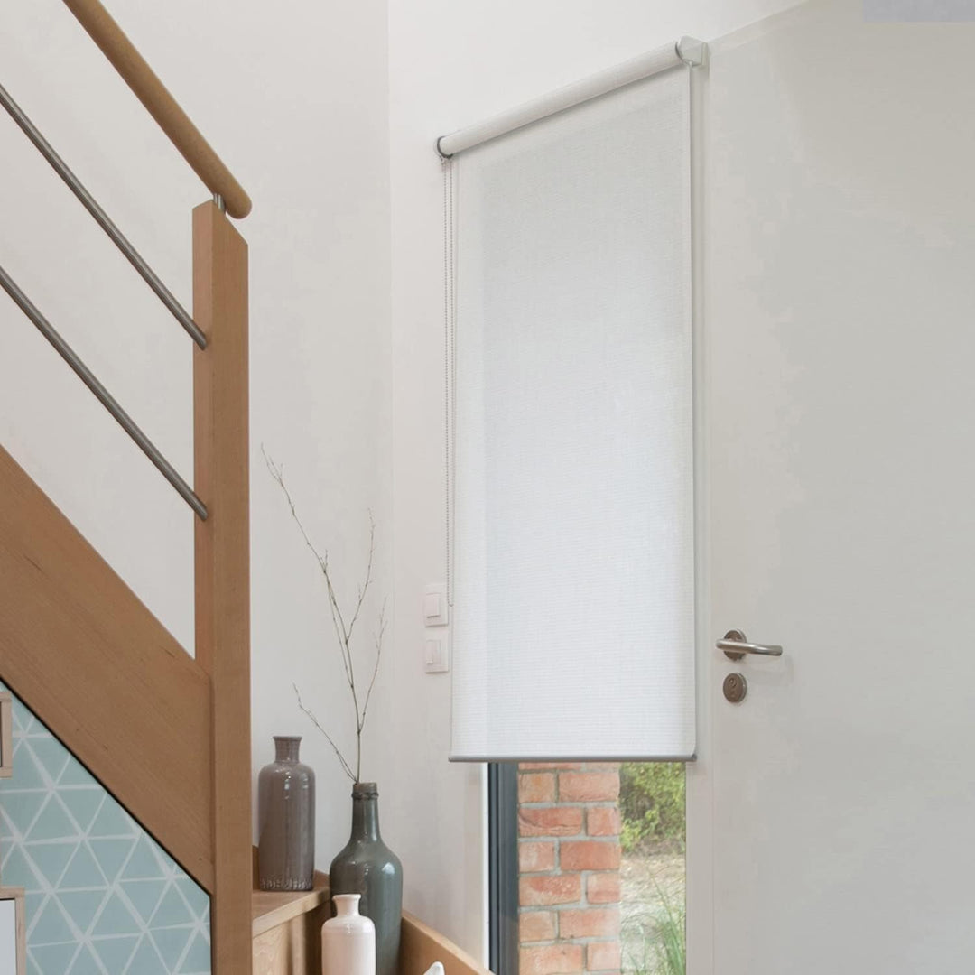 Madecostore Rollo, lichtundurchlässig, Perlweiss, L54 x H250 cm (Stoff L50 cm) L54 x H250cm (Tissu L