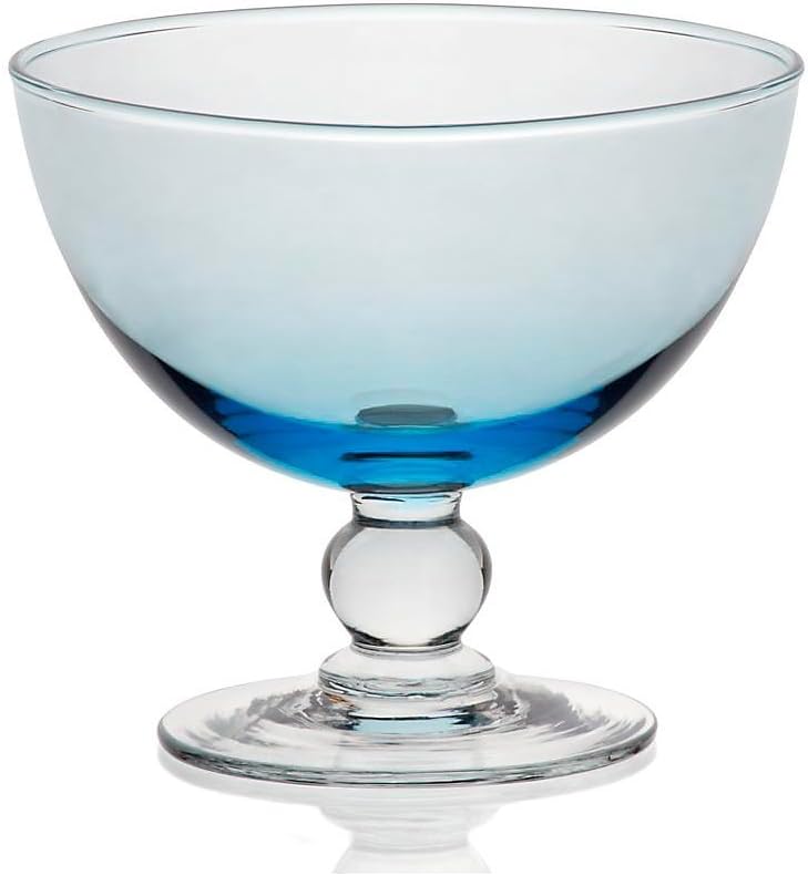 CRISTALICA Eisschale Eisbecher Dessertschale 6er-Set aquablau Piccolo Colori 280ml Gelato