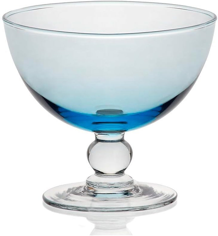 CRISTALICA Eisschale Eisbecher Dessertschale 6er-Set aquablau Piccolo Colori 280ml Gelato