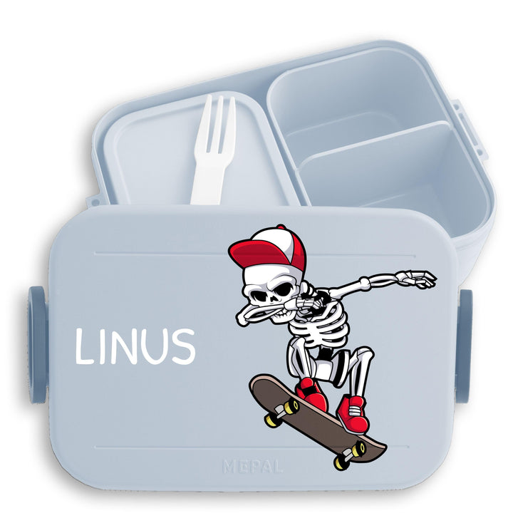 Kinder Bento Box Midi Lunchbox für Mepal Bentobox - Dabbing Skelett Skateboard | Dab Skelett Skater