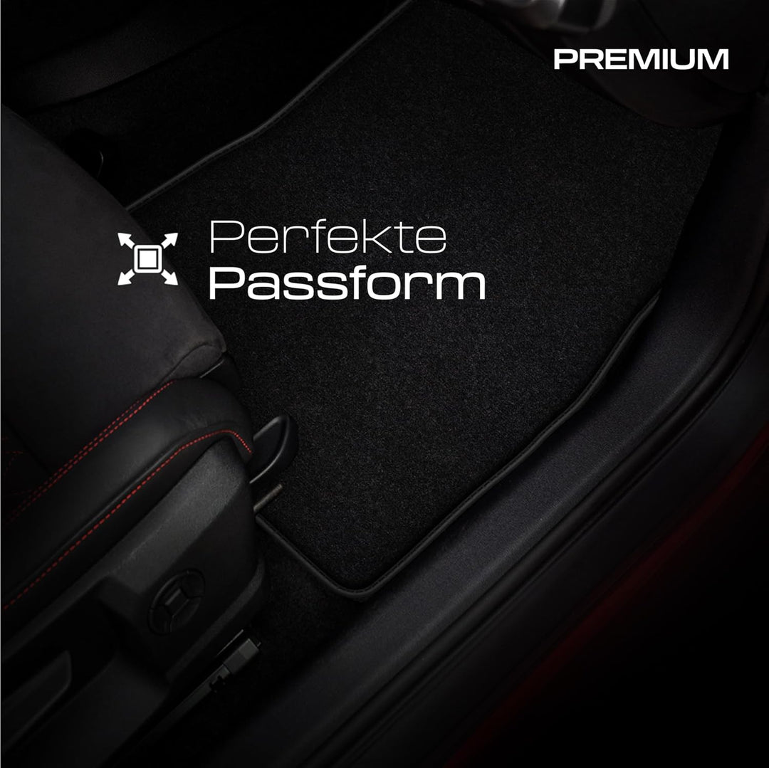 M MOTOS Velours Premium fussmatten Auto kompatibel mit Ford Kuga I 2008-2012 - Premium, Matt, Rot fu