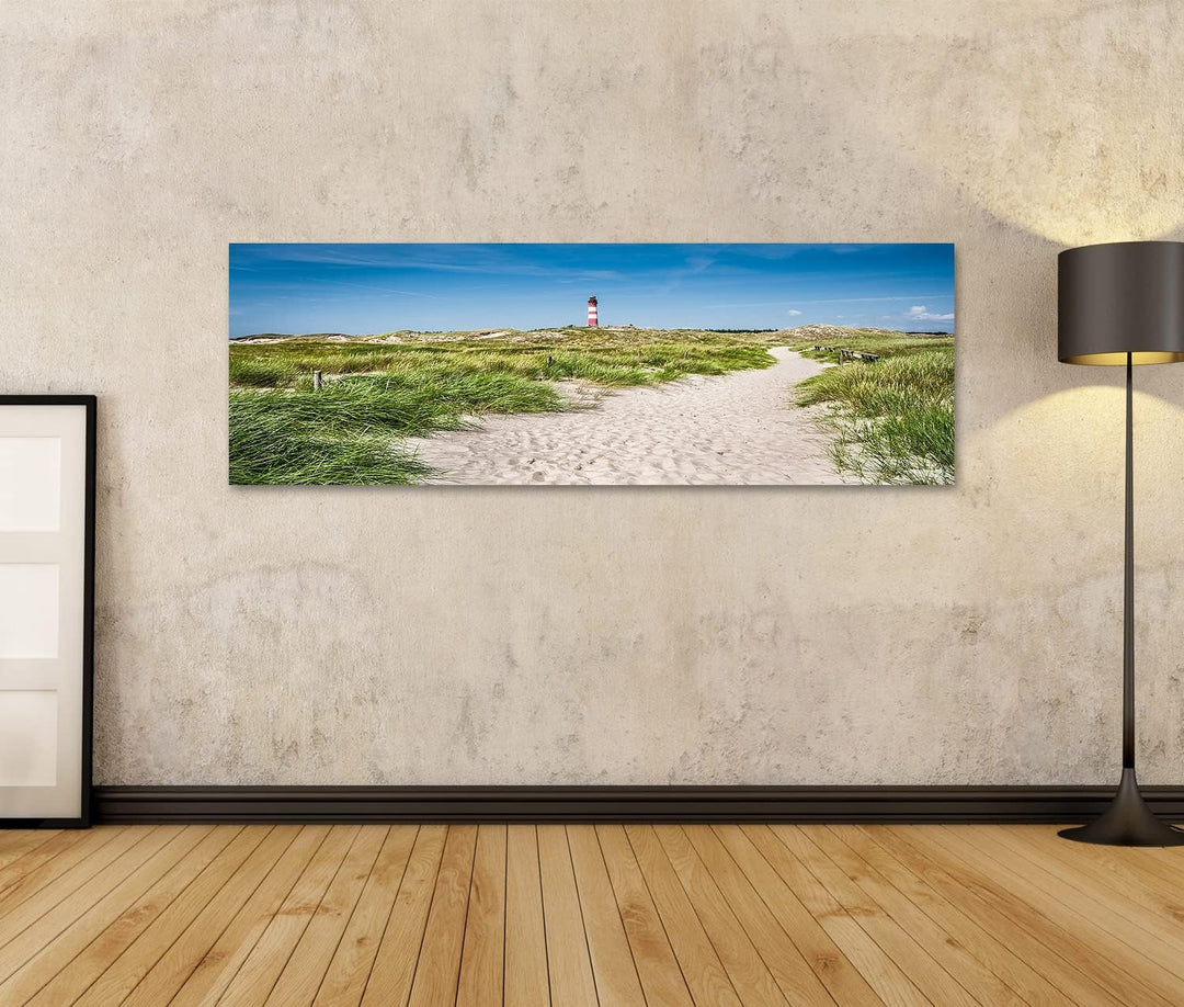 islandburner Bild auf Leinwand Schöne Dünenlandschaft Leuchtturm Auf Der Insel Amrum Nordsee Bilder