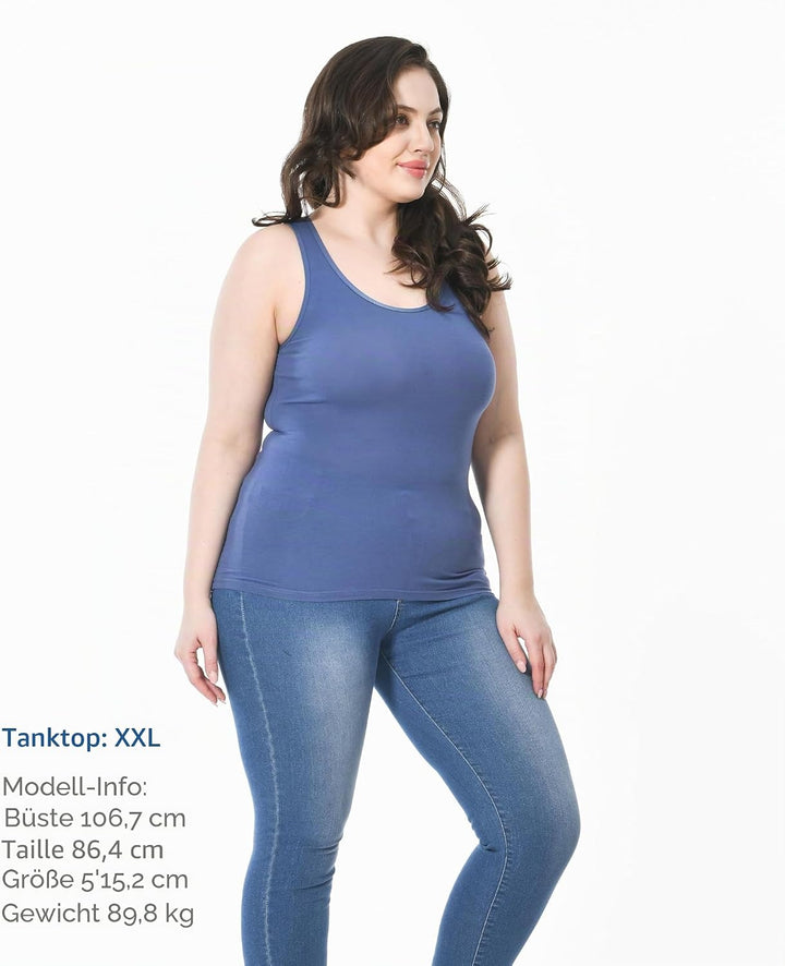 Comfneat Damen 4-Pack Tank Tops Stretch Baumwolle Elasthan Bequeme Unterhemden S Color-set-7 4-pack,