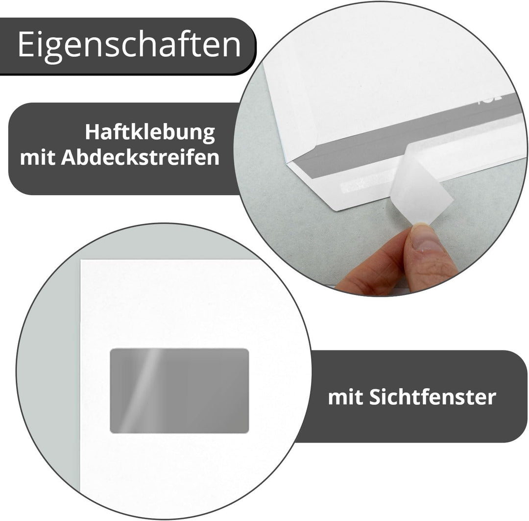 easydruck24de Umschläge mit Fenster DIN C4-250 Stück I Versandtaschen haftklebend mit Abdeckstreifen