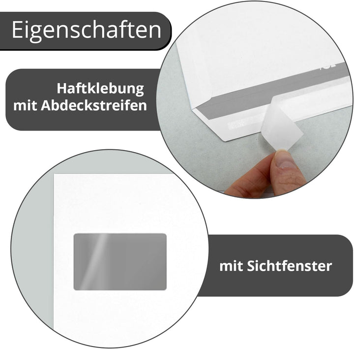 easydruck24de Umschläge mit Fenster DIN C4-250 Stück I Versandtaschen haftklebend mit Abdeckstreifen