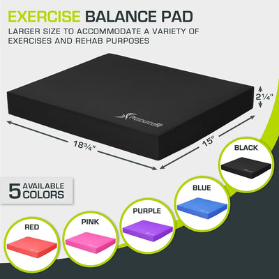 ProsourceFit Exercise Balance Pad, Non-Slip Cushioned Foam Mat & Knee Pad for Fitness and Stability
