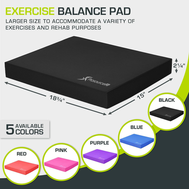 ProsourceFit Exercise Balance Pad, Non-Slip Cushioned Foam Mat & Knee Pad for Fitness and Stability