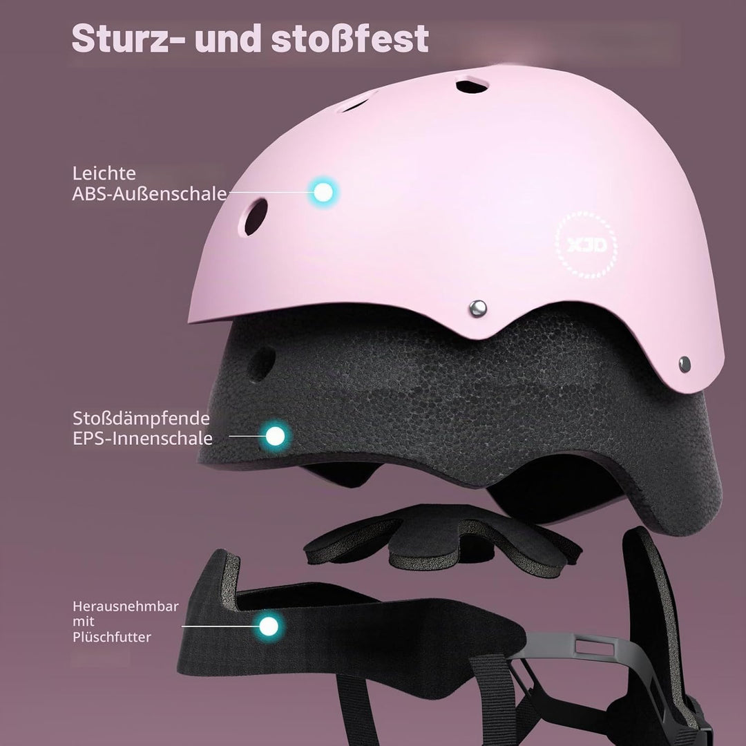 XJD Fahrradhelm für Kinder, Verstellbare Kinderhelm Skaterhelm Kinder Helm für Fahrrad Skateboard Sc