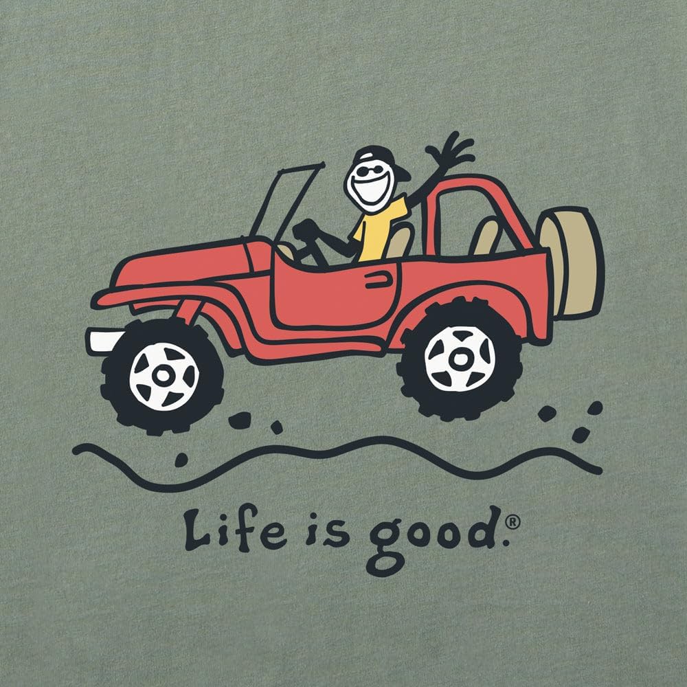 Life Is Good Herren Good Catch Fish Cotton Tee, Short Sleeve Crewneck Graphic T-Shirt, S Offroad Jak