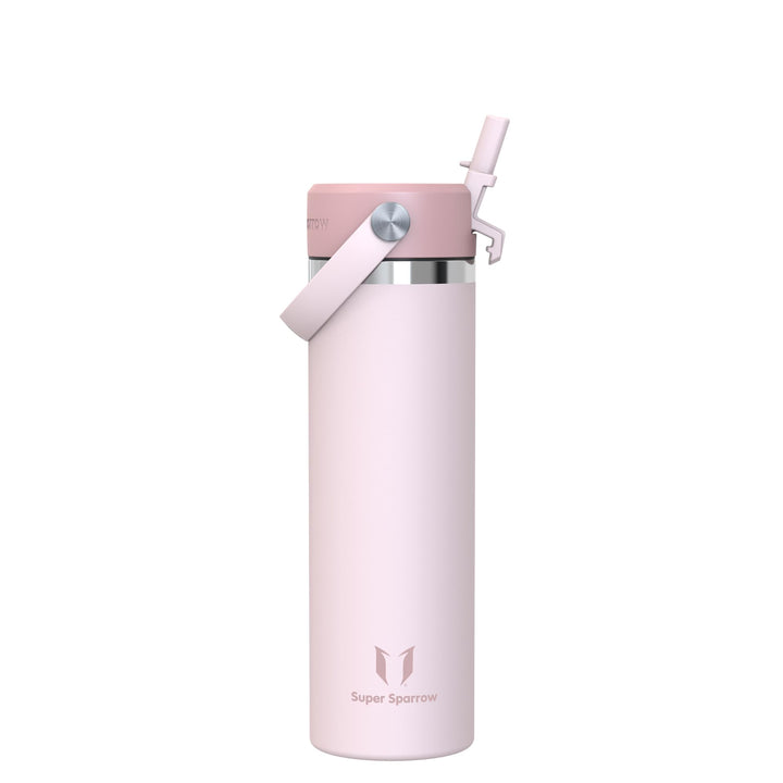 Sparrow Trinkflasche Edelstahl 750ml - Weiter Öffnung SwivelSip Thermosflasche mit Strohhalm - BPA-f