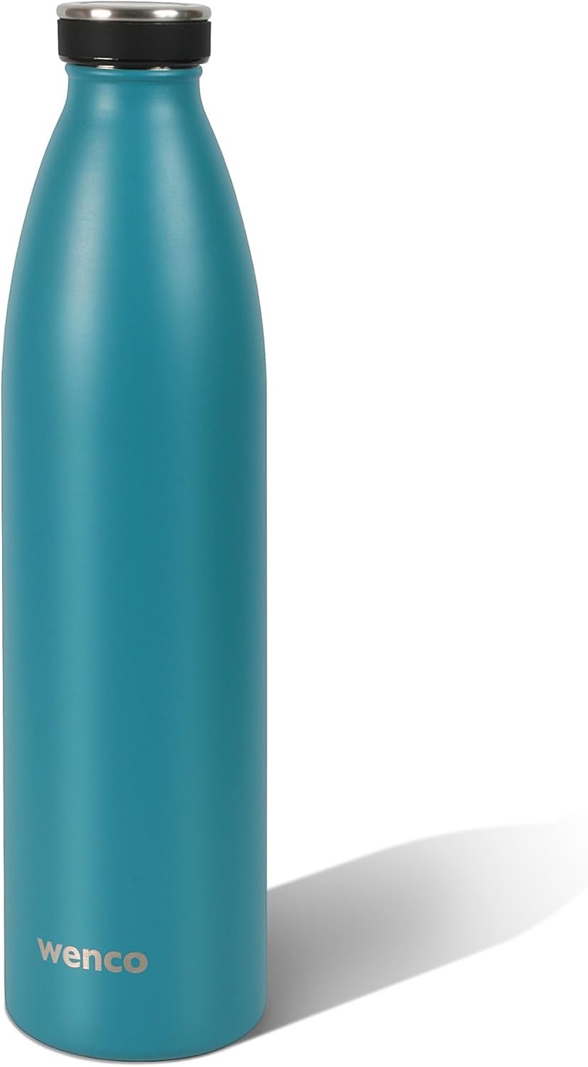 wenco Trinkflasche Edelstahl 1l / 1000ml isoliert und auslaufsicher für kalte und heisse Getränke au
