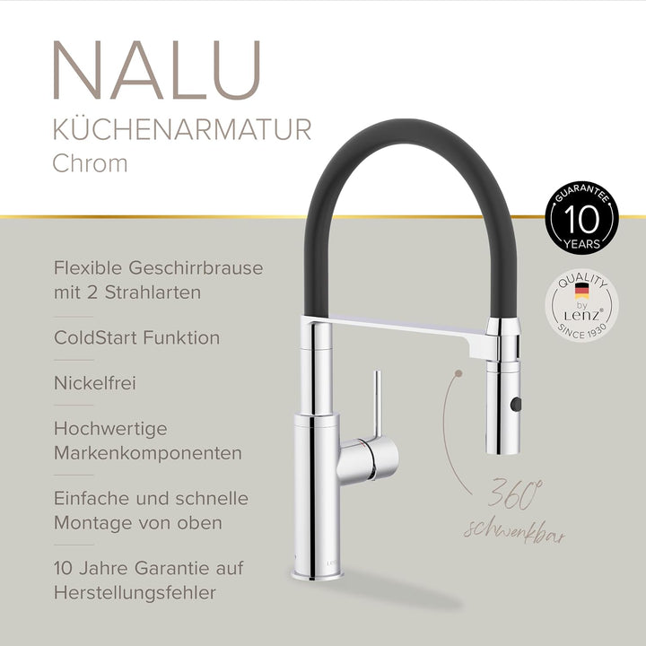 Lenz NALU Küchenarmatur chrom 46070202, Chrom