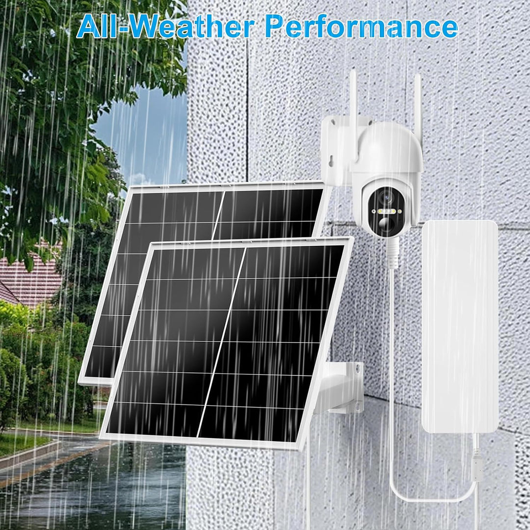 40W Solarpanel mit 24000mAh Akku für Überwachungskameras | 5V/12V Einstellbarer Ausgang, USB-C &amp; DC-