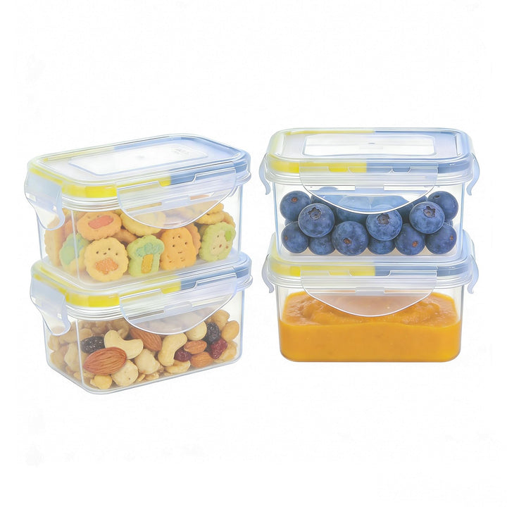 EASYLOCK 4PACK 180ML Kleine Dosen mit Deckel Plastik, Meal Prep Boxen, Mikrowellengeschirr, Auslaufs