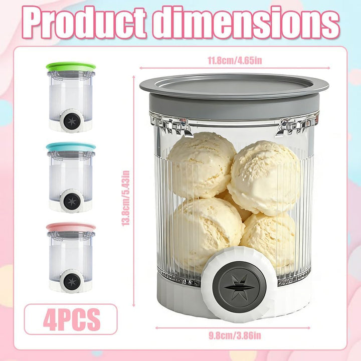 4 Stück Ninja Swirl Creami Behälter, 480 ml Eisbehälter für Ninja Creami NC701 & NC700 Serie Eismasc