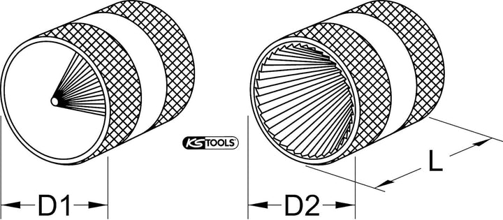 KS Tools 105.3000 Innen- und Aussen-Entgrater, 10-54mm