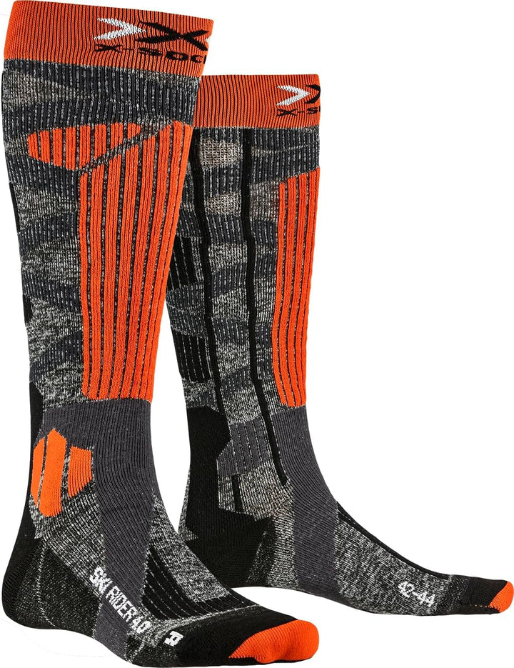 X-Bionic Unisex Ski Rider 4.0 Socks 42 stone grey melange/x, 42 stone grey melange/x