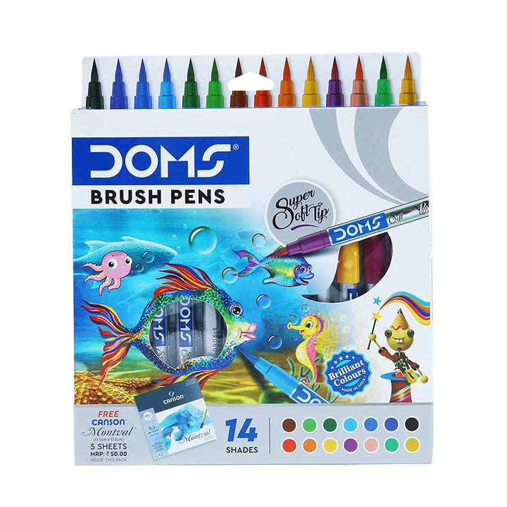 DOMS Ungiftiger Pinselstift in Kartonschachtel (14 verschiedene Farbtöne x 1 Set)