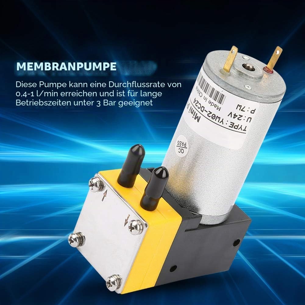 Miniatur Membranpumpe Selbstansaugende Wasserdruck Vakuumpumpe 24V 0.4 1L / min für Luft und Flüssig