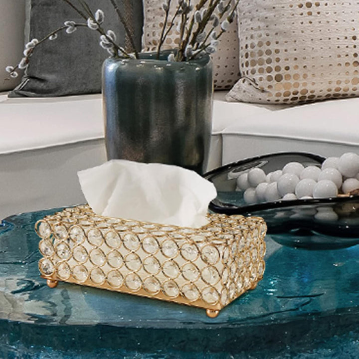 Dekorative Kristall Tissue Box, Rechteckige Tisch Taschentuchhalter Abdeckung Komestikbox Taschentuc