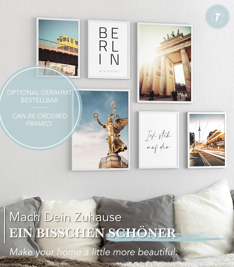 Papierschmiede® Mood Poster Set Berlin, Bilder Wohnzimmer Deko Schlafzimmer, 2x DIN A3 und 4x DIN A4