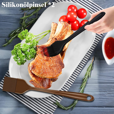 Grilliance 38 Stücke BBQ Grillbesteck Set Edelstahl Grillzubehör für Männer Geschenk Geburtstag Hoch