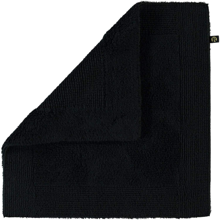 RHOMTUFT Prestige Badvorleger, 100% Baumwolle, 15 Schwarz, 60 x 60 cm, WC-Vorleger ohne Passform 60