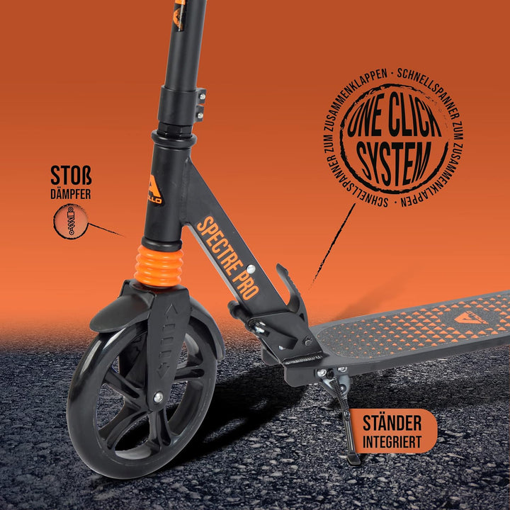 Apollo 200mm Wheel City Scooter - Spectre Pro | Luxus Cityroller mit Doppel Federung, | City-Roller