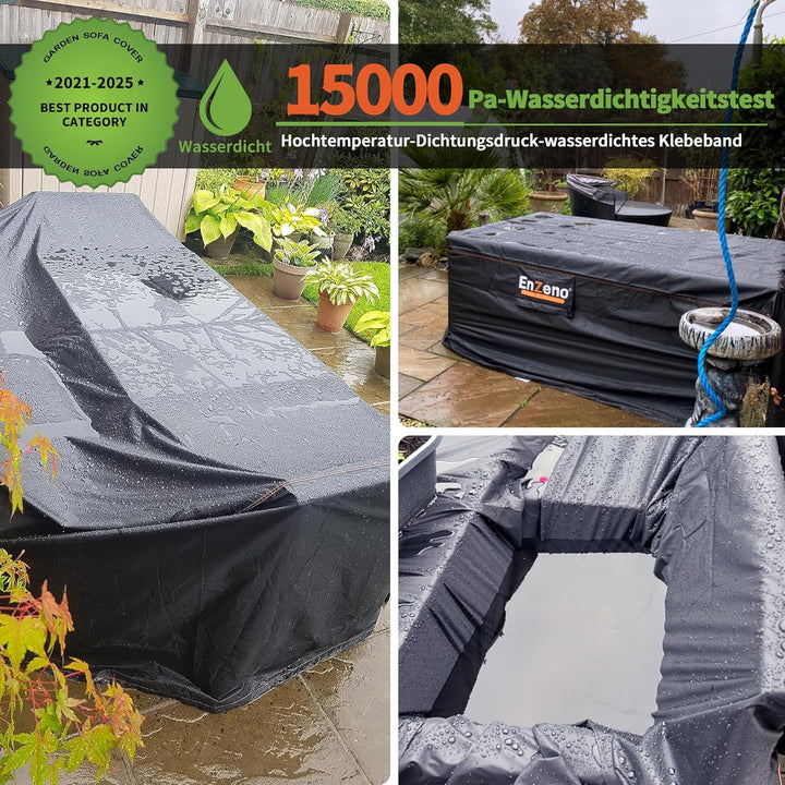 Grosse Gartenmöbel Abdeckungen wasserdicht,300x250x100 Aussenmöbel Set Abdeckungen,500D Heavy Duty P