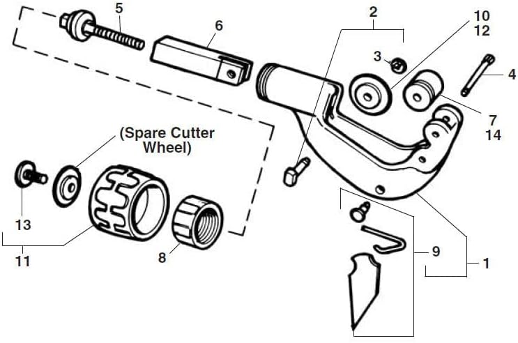 RIDGID 66737 Modell 150L Rohrabschneider mit geschlossener Spindelführung, Rohrabschneider von 6 mm