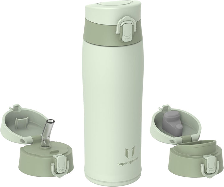 Super Sparrow Trinkflasche Edelstahl 18/8 - Trinkbecher - 500ml - BPA-Frei, Auslaufsicher Thermobech