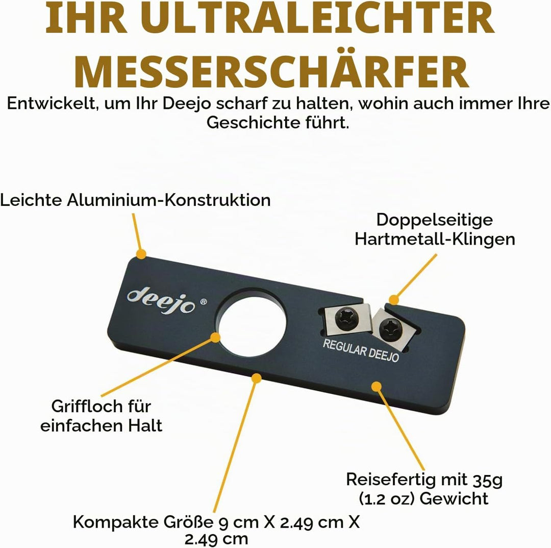 Deejo Sharpener - Taschenmesserschärfer - Ultra widerstandsfähiges Material – Zum Schärfen, ohne die