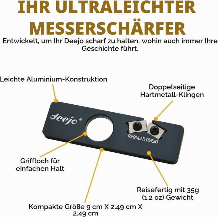 Deejo Sharpener - Taschenmesserschärfer - Ultra widerstandsfähiges Material – Zum Schärfen, ohne die