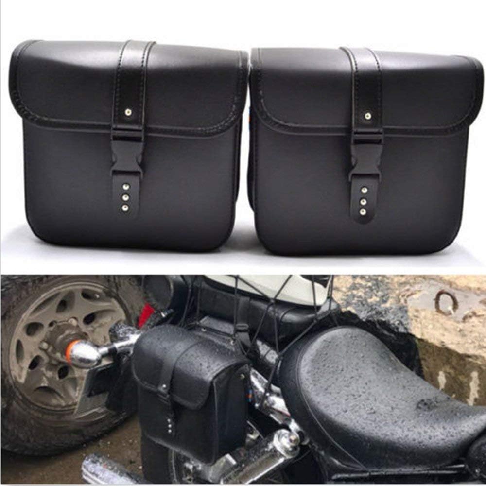 Paar Motorrad Satteltaschen Leder PU wasserdichte abnehmba Satteltasche Werkzeugkasten