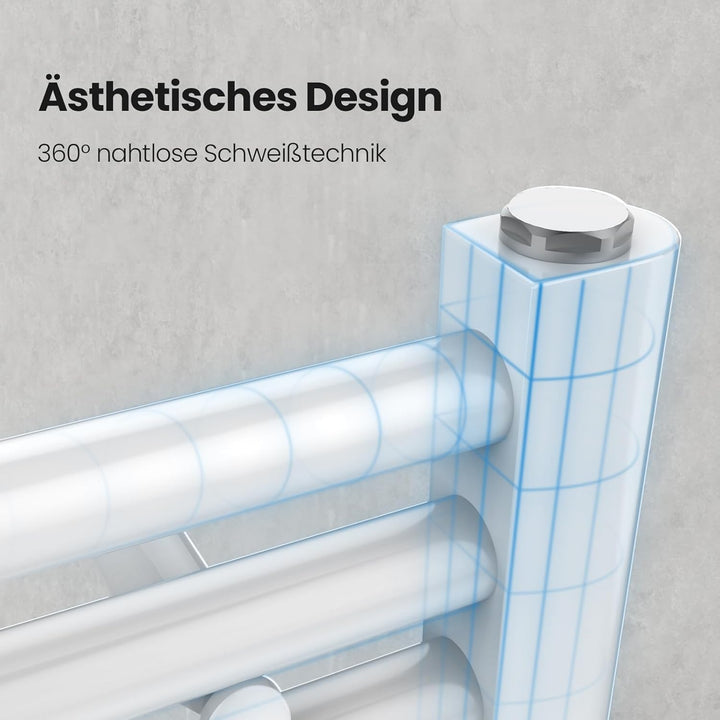 Heilmetz Weiss BadHeizkörper 40 x 160 cm Handtuchtrockner Bad-Heizkörper Handtuchheizkörper Mittelan