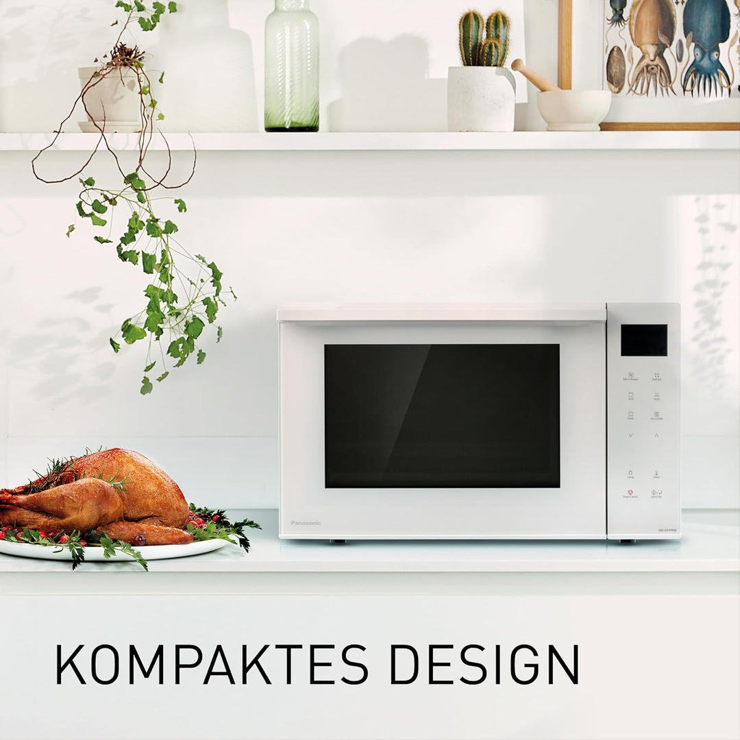 Panasonic NN-DF37PWEPG Kombi-Mikrowelle & Grill, 1000 W, 23 l, Inverter-Tech, Eco Kombi Modus, Flach