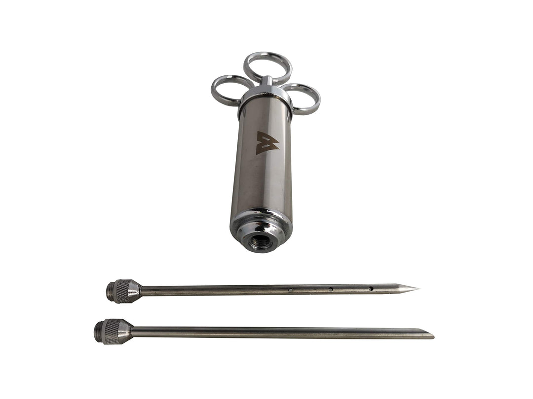 Edelstahl BBQ Marinierspritze Bratenspritze Gewürzspritze 60 ml, 2 Marinadenadel