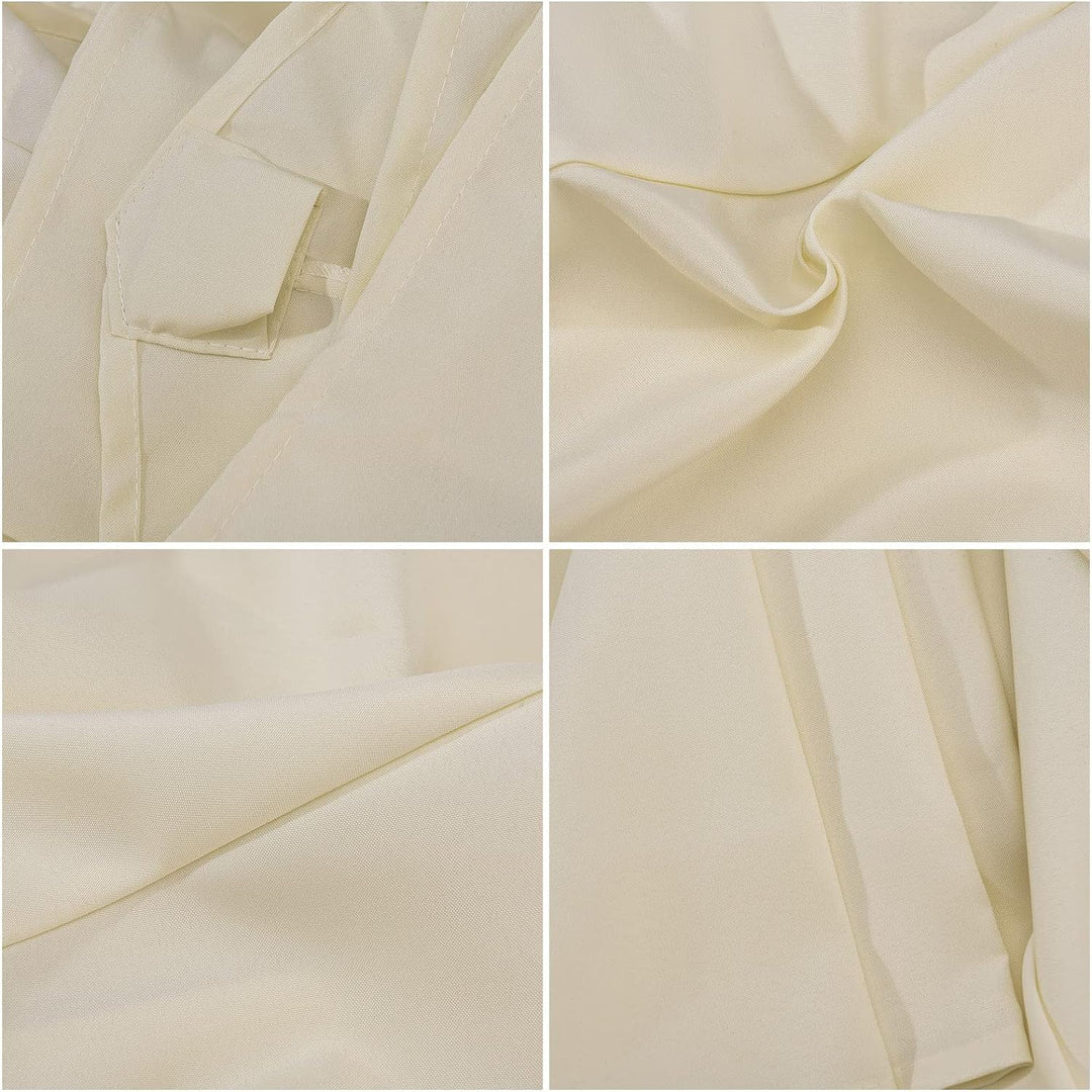 LEMCC 3 m runder Terrassenschirm, Ersatzdach mit 8 Rippen, roter Markt-Ersatz-Schirmabdeckung, Outdo