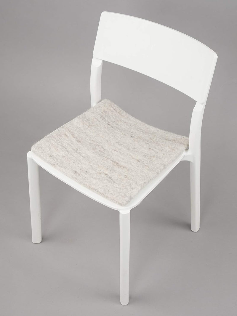 myfelt Flache Filz-Sitzauflage/Stuhlauflage - Béla - quadratisch, 36x36 cm, Beige Beige Meliert, Bei