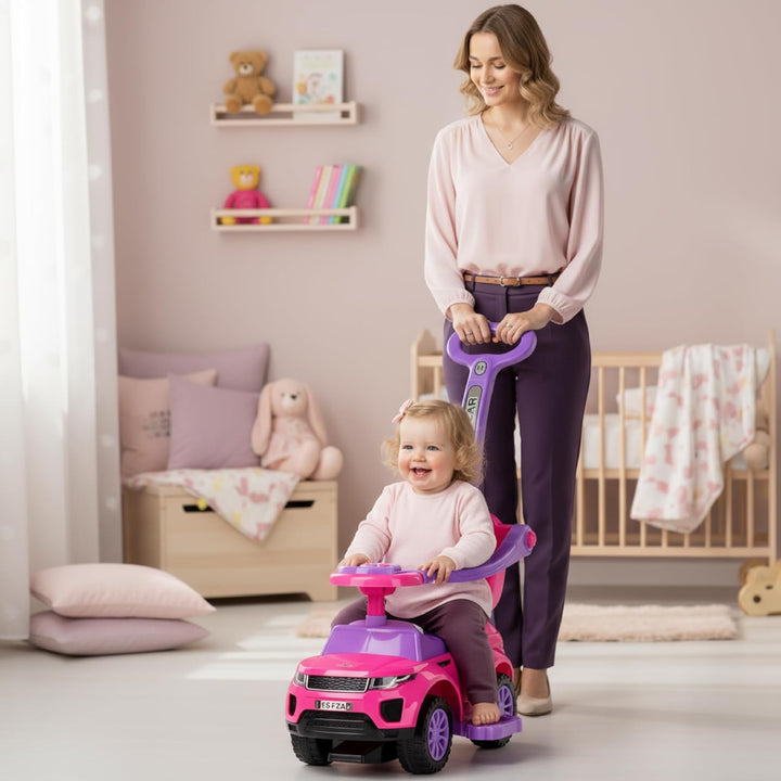4in1 Kinderauto Rutschauto ab 2 Jahre und Schiebeauto mit Hupe und Musik, Rutschauto mit Stauraum un