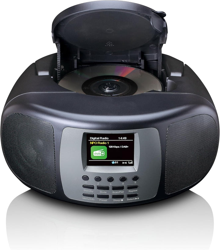 Lenco SCD-860 - tragbares CD-Radio - DAB+ und FM Radio - Bluetooth - Toploader CD-Player - 2,4 TFT D