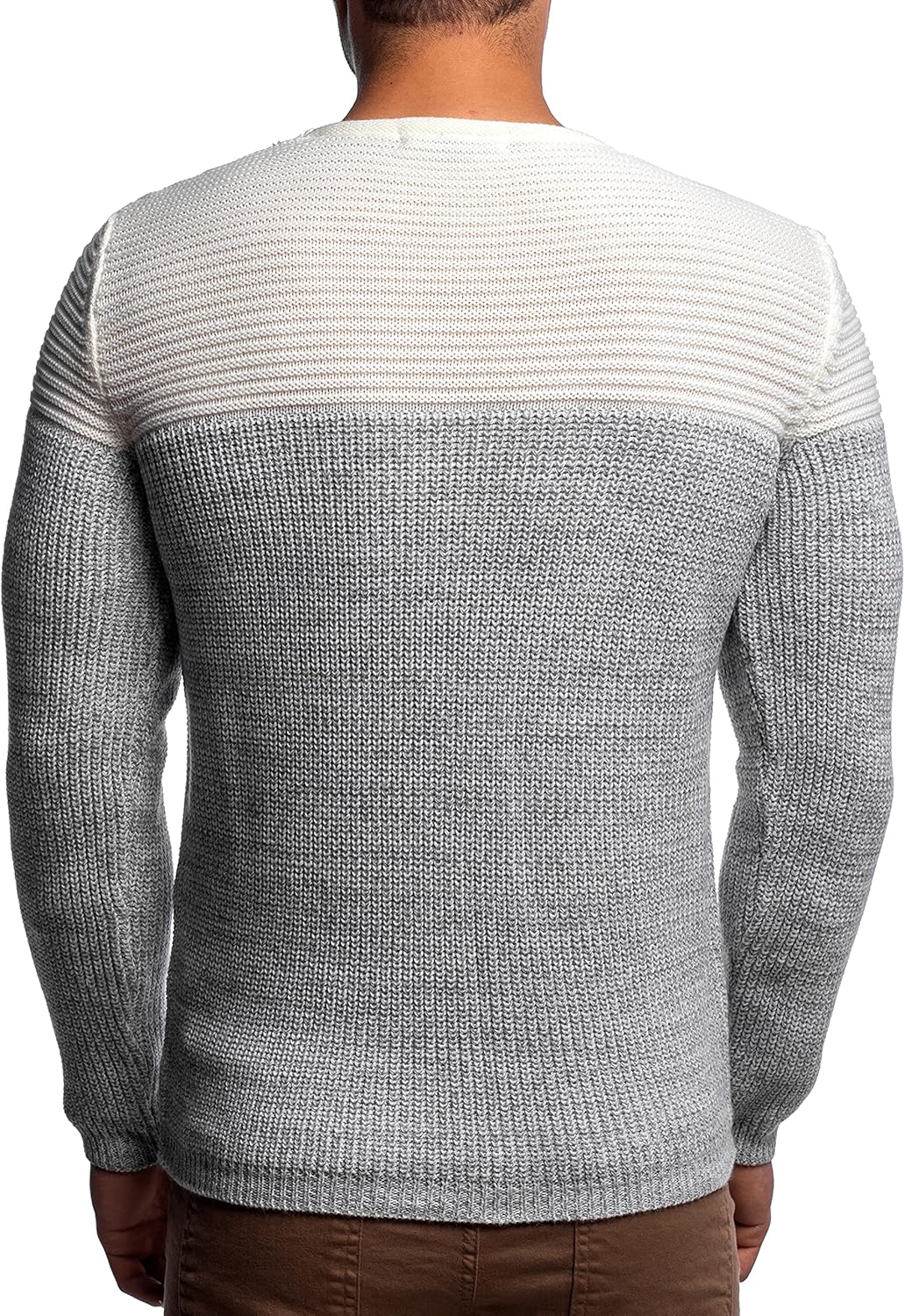 Karl´s People Herren Strick-Pullover Rundhals mit Logopatch | Männer Winter-Pullover |stylischer Her